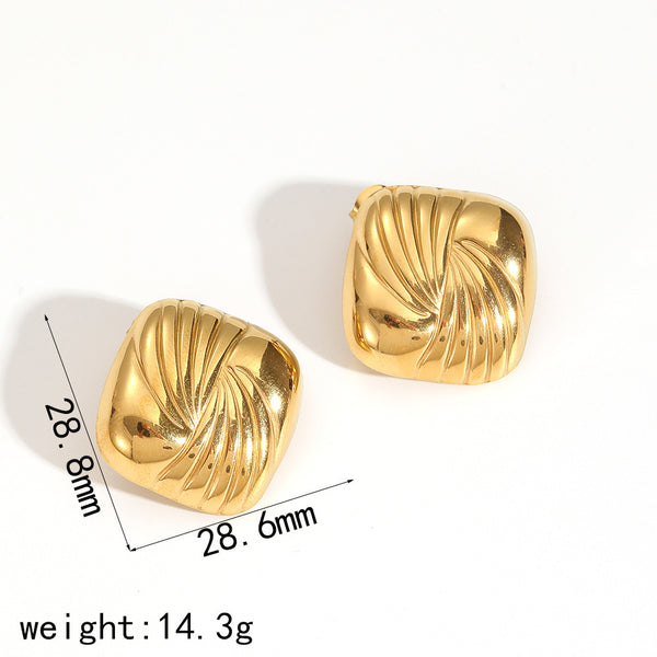 Geometric Vortex Titanium Steel Ear Studs Women's Fashion Temperament