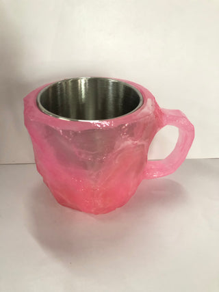 Buy pink 400ml Resin Mineral Crystal Coffee Mugs With Handles Elegant Fake Mineral Crystal Cup For Workplace Home Decor Christmas Gift Kitchen Gadgets