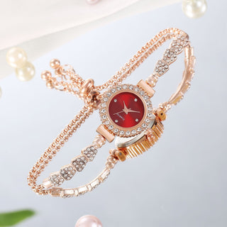 Buy red Fashion Luxury Women&#39;s Watch Gold Fine Strap Ladies Watch For Bracelet Female Wrist Watch Women Clock Relojes Fashion Jewelry