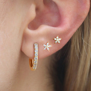 Gold Plated Diamond Earrings Micro Inlaid Zircon