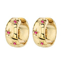 Cold Style High-grade Photosensitive Surface Earrings Micro-inlaid Asterism Zircon Small Ear Ring