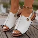 Women Fashion Solid Peep-toe Sandals With Back-strap