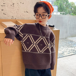 Buy brown Boys Hedging Winter New Style Foreign Mink Fleece Sweater