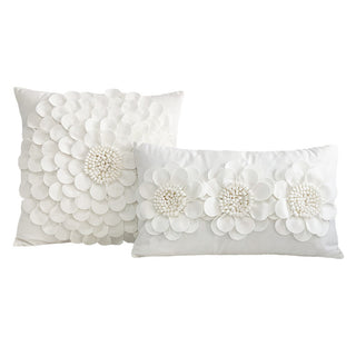 Buy white French Entry Lux Heavy Industry 3D Solid Color Pillowcase