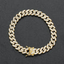 8mm Three Zircon Cuban Bracelet Women's Hip Hop