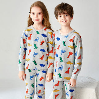 Buy long-sleeve-grey-dinosaur Children&#39;s Underwear Set Cotton Boys And Girls Underwear Set Pajamas