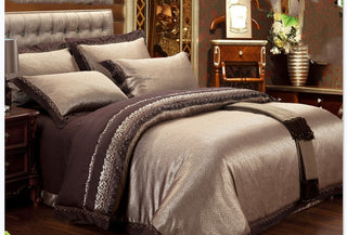 Buy brown Four-piece Bed Full Cotton 1.5m1.8m Linen And Duvet Cover