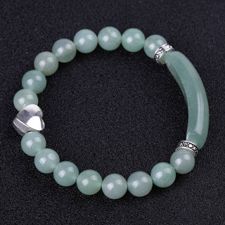 Buy green-aventurine-peach-heart Fashion Striped Red Agate Heart Bracelet Women