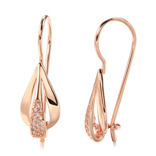 Buy rose-gold Fashion Personality Diamond Rose Gold Earrings