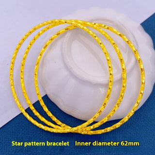 Buy star-pattern-62mm Alluvial Gold Bracelet Women&#39;s Non-fading Fine Circle