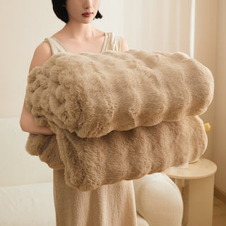 Buy coffee Double-sided Blanket Coral Fleece Nap Office Sofas Cover Blanket Thick Fleece Winter