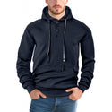 Men Pullover Solid Color Casual Sports Loose Long Sleeve Hooded Sweater