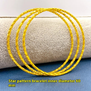 Buy star-pattern-60mm Alluvial Gold Bracelet Women&#39;s Non-fading Fine Circle