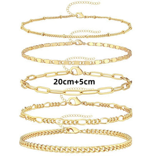 Buy anklet-gold Women&#39;s Fashion Retro Metal All-match Bracelet