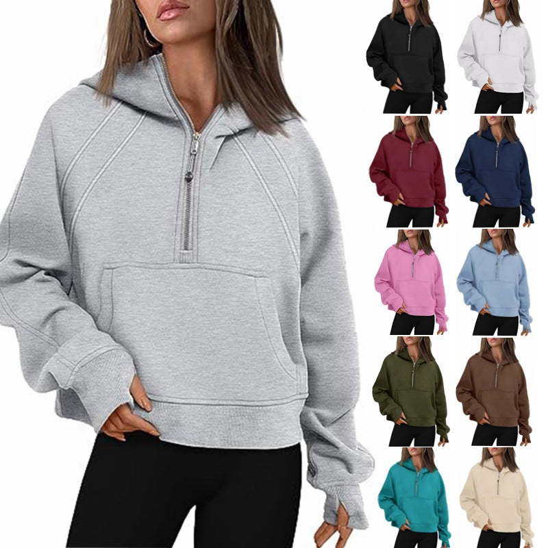Women's Long Sleeve Pullover Zipper Hoodies