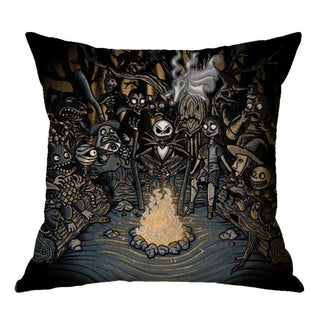 Buy a10 Linen Skull Halloween Pillow Cover