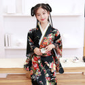 Kids Kimono Print Japanese Bathrobe Girls