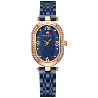 Buy rose-shell-blue-face-blue Elegant Lady Watch With Diamonds