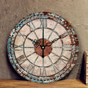 Living Room Wall Clock Round Rust Pattern Clock