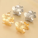 Exaggerated And Personalized C- Ring Flower Texture Earrings