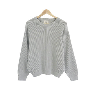 Buy light-gray Solid Color Lazy And Loose Thick Needle Pullover