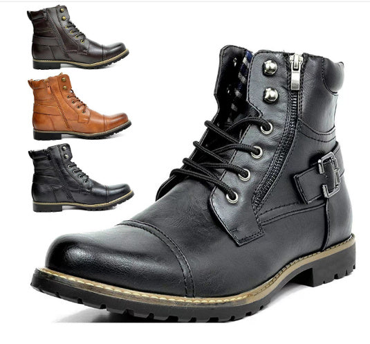 Men's Retro Lace Up High-top Martin Boots