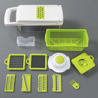 Buy green-with-white 12 In 1 Manual Vegetable Chopper Kitchen Gadgets Food Chopper Onion Cutter Vegetable Slicer