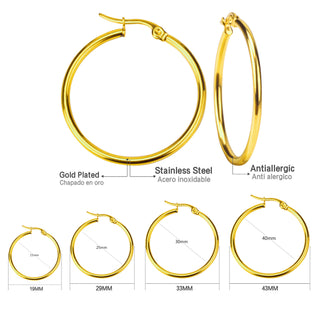 Buy gold Large Circle Non-fading Foreign Trade Stainless Steel Jewelry Earrings