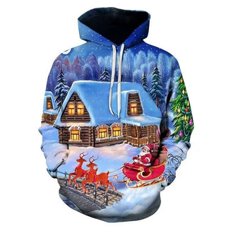 Buy bglwy50410 European And American Christmas Snowman 3D Printed Hood Sweater