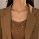 Pearl Long Multi-layer Necklace Fashion