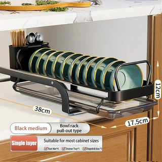 Buy single-layer-bowl-rack-black Multi-functional Kitchen Storage Rack Dish Draining Rack