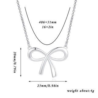 Buy silver Bow Simple Temperamental Minority Design High-grade Necklace