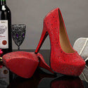 Plus Size Crystal 14cm Super High Heels