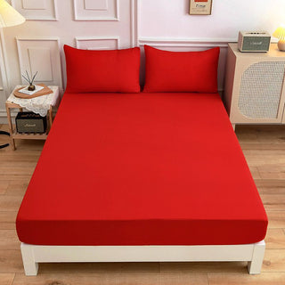 Buy red Students Cotton Bed Sheets Fitted Sheet Pillow Case