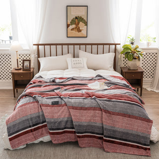 Buy glorious-yearswine-red Autumn And Winter Milk Velvet Thickened Yarn-dyed Blankets Multifunctional Nap