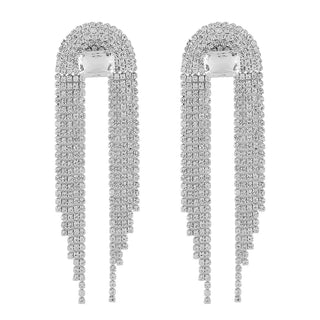 Buy white-k Women&#39;s Fashion Temperament Long Fringe Earrings