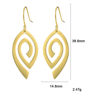 Buy gold Women&#39;s Simple Stainless Steel Vortex Pattern Earrings