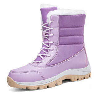 Buy purple Velvet Warm Cotton Snow Boots High Cotton-padded Shoes