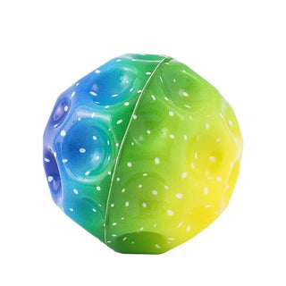 Buy middle-green Colorful Hole Ball Soft Bouncy Ball Anti-fall Moon Shape Porous Bouncy Ball Kids Indoor Toys Ergonomic Design Elastic Ball