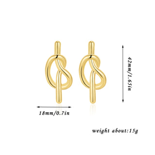 Buy 14k-gold European And American Minimal Art Cold Knotted Bends And Hitches Mosquito Coil Ear Studs