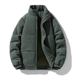 Buy army-green Cotton Coat Winter Men&#39;s Stand-up Collar Thermal Windproof Jacket