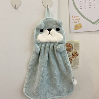 Buy green-puppysmall-towel-towel Towels Can Hang Coral Fleece Absorbent Towels To Wipe Face Bathroom Children