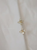 Female S925 Silver Plating 14K Flower Modelling Earrings