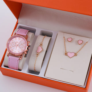 Buy 3-ornament-suit-no-gift-box Ladies Graduated Belt Watch Jewelry Set