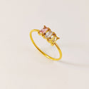 European And American Entry Lux Personality Three-color Zircon Ring Fashion Temperament