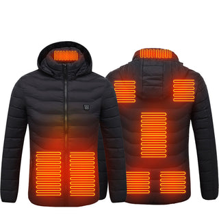 Buy black-zone8 Men&#39;s USB Electric Heated Winter Jacket