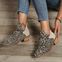 Women's Retro Boots Fashion Leopard Print Shoes