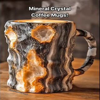 Buy rock 400ml Resin Mineral Crystal Coffee Mugs With Handles Elegant Fake Mineral Crystal Cup For Workplace Home Decor Christmas Gift Kitchen Gadgets