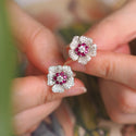 Special-interest Earrings Flower Rhinestone-embedded Tide