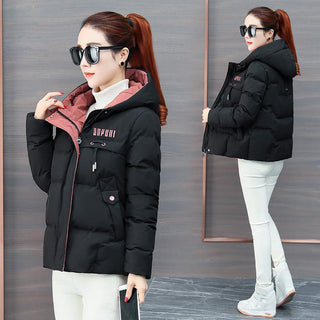 Buy black New Down Cotton Jacket Winter Coat Women&#39;s Clothing Loose Thick